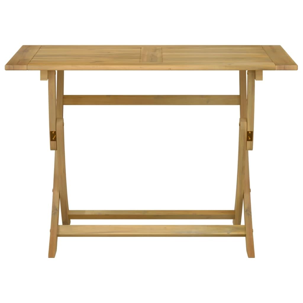 Juego de muebles de jardín de madera maciza de acacia con 1 mesa y 4 sillas, plegable, para balcón, terraza, exterior, resistente a la intemperie, con diseño de listones y cómodos grupos