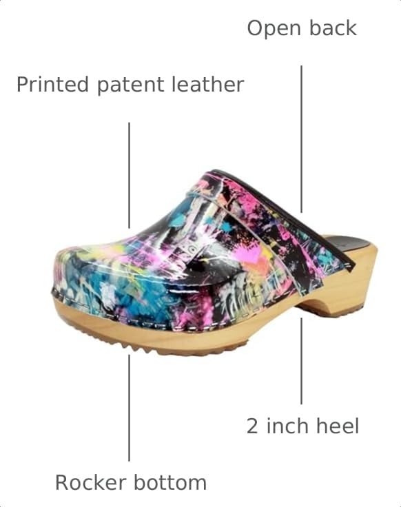 Image of Bjork Maja Wood Open Back Leather Clogs
