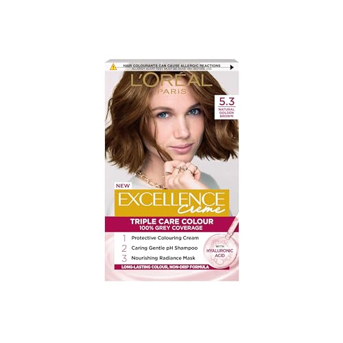 L'Oréal Paris Excellence Crème Permanent Hair Dye, Radiant At-Home Hair Colour with up to 100% Grey Coverage, Pro-Keratin, Up to 8 Weeks of Colour, Colour: 8 Natural Blonde