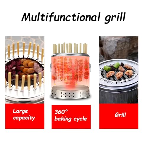 Grill na węgiel drzewny, przenośny grill beczkowy, grill ze stali nierdzewnej, do gotowania na świeżym powietrzu, na kemping, piknik, grill ogrodowy