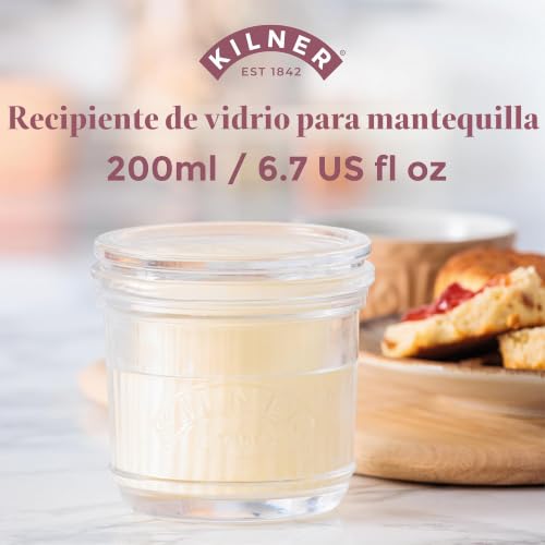 Miniatura 2 de Kilner Mantequilla De Vidrio Mantequilla De Vidrio De 200 Ml Con Tapa De Sellado De Agua, Estilo Clásico De Campana De Mantequilla Francesa, Mantiene La Mantequilla Fresca Y Untable A Temperatura