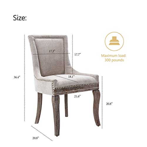 Kiztir Upholstered Dining Chairs Set Of 4, Farmhouse Dining Chairs With Solid Wood Legs, Nailhead Trim, Tufted Dining Chair For Kitchen/Living Room/Bedroom (Beige) #TOP5