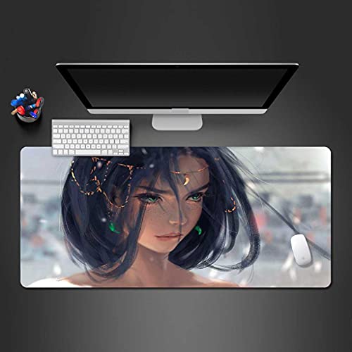 Tapis de souris gamer 800x300 pour un bureau d'étudiante ordonné