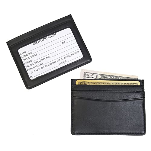 Genuine Leather Slim Credit Card ID Wallet
