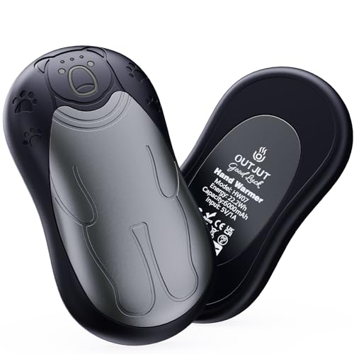Handwärmer Elektrisch 12000mAh, 2 Pack Magnetischer USB Handwärmer Wiederaufladbar, OUTJUT Tragbare Taschenwärmer, 3 Heizmodi, Warmes Geschenk für Winter