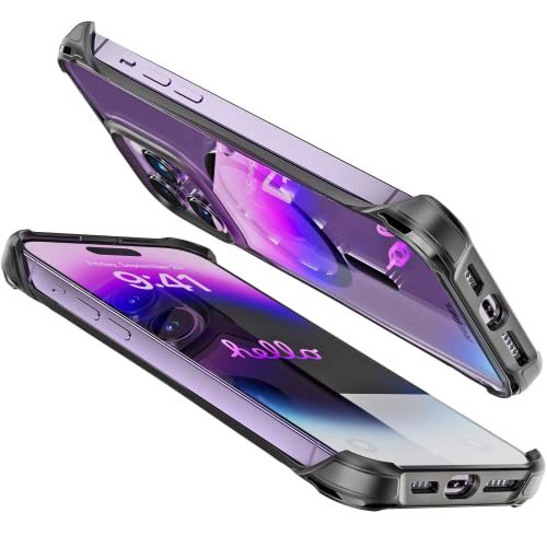 Phone Rebel Iphone 14 Pro Max Case [Crystal Flex Series] Exposed Sides For Comfort, Strong Magsafe Compatible, Transparent, Protective Shockproof, Upgraded Frameless Cover 6.7 Inch 2023 (Crystal Flex) #TOP6