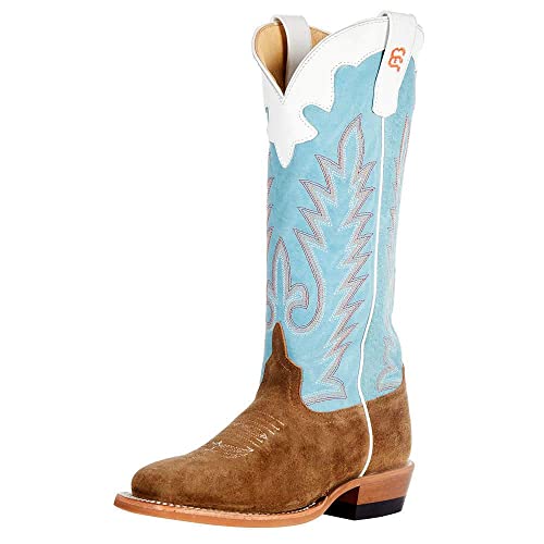 Anderson Bean Kids Coyote Sand Vamp Sky Blue Sensation Cowboy Boot Brown