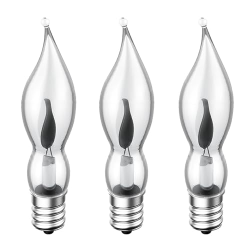 ShuoHui Dekoeffekt Glühlampe Flackernde Kerze, E10, 230V, 1,5W | dekoratives Leuchtmittel Flackerkerze (10)