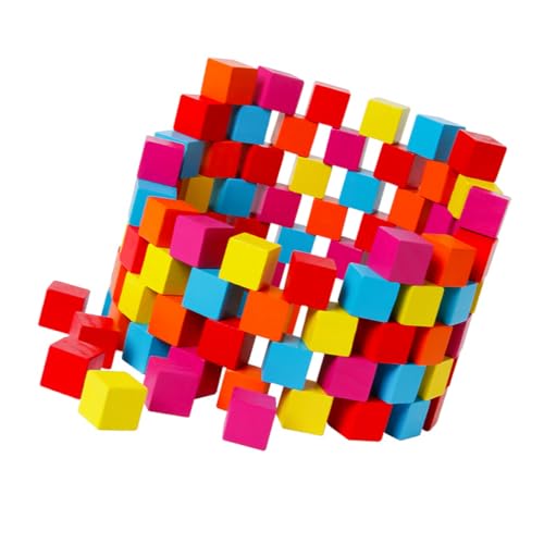 Cubes de construction colorés bois jeu éducatif éveil motricité fine garçon fille 100 pièces