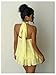 Verdusa Women's Chiffon Halter Drop Waist Wedding Guest Dresses Ruffle Summer Mini Dress Brunch Outfits Butter Yellow X-Small
