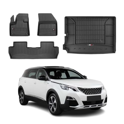 Tapis de sol et coffre Peugeot 5008 2017-2022 en TPE noir