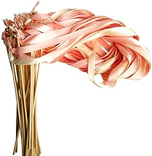 30 Pack Cheer Ribbon Wands Wedding Send Off Streamers with Bells Silk Fairy