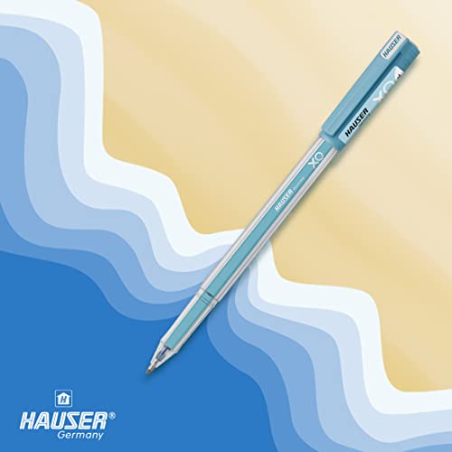 Image of Hauser Germany XO Jumbo Gel Pen Box Pack | Water Proof Ink For Smooth Flow System | Comfortable Grip With Smudge Free Writing | Smooth, Sturdy & Refillable Pen | Blue Ink, Pack of 10 Pens