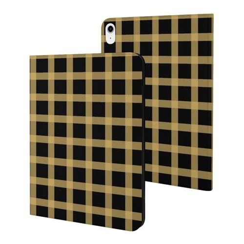 Coque fine iPad 10e génération imprimé grille dorée pour travailler et voyager avec style