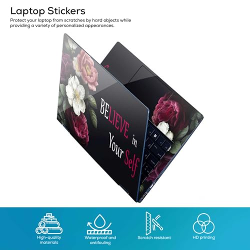 Image of Galaxsia Floral D11 World Full Body Vinyl Laptop Skin /Sticker /Cover Upto 15.6 Inches Laptops Laminated-Removable-HD Quality Compatible for Hp-Dell-Sony-Lenovo-Asus etc.(15x10 Inches)
