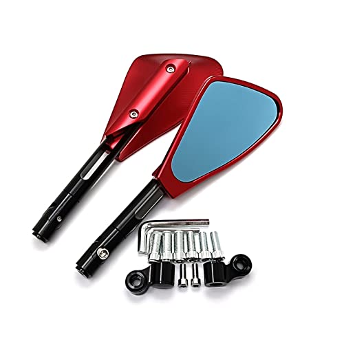 Espejos retrovisores universales 10mm para moto FZ6 Nmax 125 CB650r color rojo