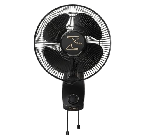 Image of ZIGMA Charm 300 MM High Speed Wall Fan - Powerful Airflow, Sleek Design, Silent Operation, Easy Mount Wall Mounted Fan for Home and Office (Black)