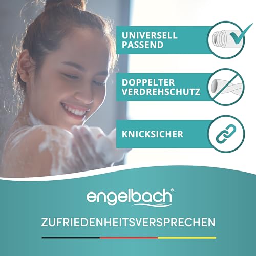 Engelbach Duschschlauch 2m mit doppeltem Verdrehschutz - Brauseschlauch aus Edelstahl - Flexibel & Knickfest - Universelles ½” Anschlussmaß - Made in Germany