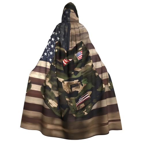 Cape à capuche camouflage EdWal costume cosplay Halloween fête de sorcière adulte