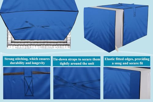 Image of The Furnishing Tree window ac cover suitable for BlueStar 2 Ton WFA324LN, Royal Blue Color Elastic fit Cover for front and rear Of Window Ac