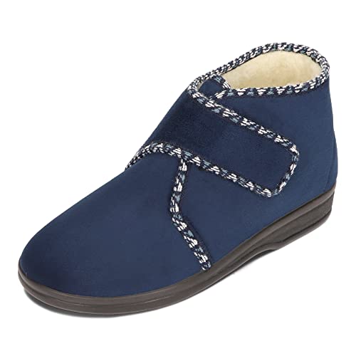BAWAL Pantuflas de Mujer Zapatos de Invierno Velour Forrado de Lana Tallas 36 37 38 39 40 41 EU (Azul marino, 36)