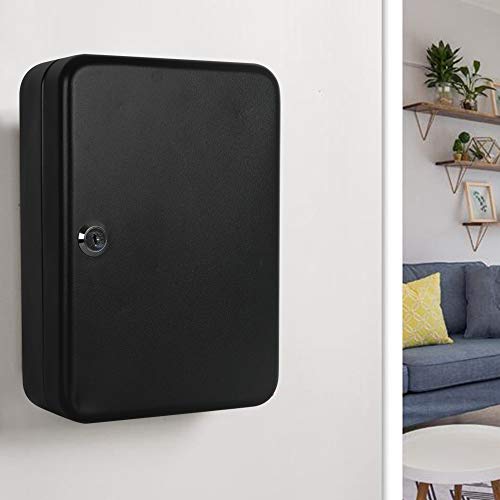 Kyodoled Key Cabinet Wall Mount,Locking Key Organizer,Key Lock Box With Key,Key Management With Key Lock,48 Key Hooks & Tags Key Lab,10"X7"X3" Black #TOP6