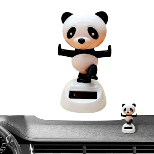 Juguetes de swing potentes solares - juguetes de baile solar, muñeca ornica Panda | Accesorios autoornamentales con almohadillas adhesivas en la parte inferior para coches, dormitorios, casas
