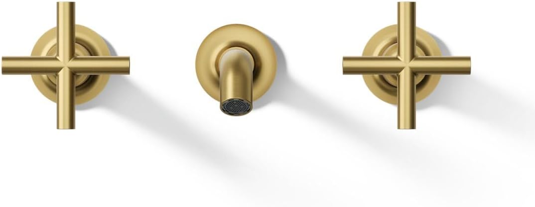 KOHLER Purist Widespread Wall-mount Bathroom Sink Faucet Trim With 6-1/4-in Spout And Cross Handles, Requires Valve