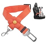 perros en grado asturias Cinturón de seguridad ideal para perros en el coche: La correa de nailon antienredos se fija fácilmente al coche. Su diseño floral naranja en 3D lo hace más moderno y atractivo, convirtiéndolo en una correa versátil para viajes en coche.