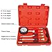 TCE Torin 8 Piece 0-300 Psi Engine Cylinder Compression Pressure Gauge Tester Kit Automotive Tool Gauge, Red, ATRHS-A0031U