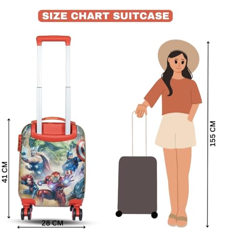 Image of ADSON Abs Kids Trolley 360 Rotating Luggage 360 Degree Wheels Non-Breakable 16 Inch Kids Hardsided Suitcase with 4 Wheels, 360 Degree Wheel Travel Trolley Bag (Design 16)