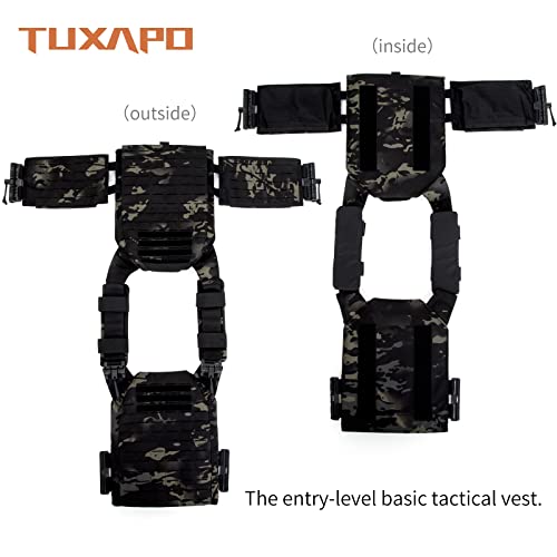 Tuxapo Tactical Vest Quick Release Laser Cutting Modular Molle Lightweight Adjustable Black Multicam Vests For Men #TOP5