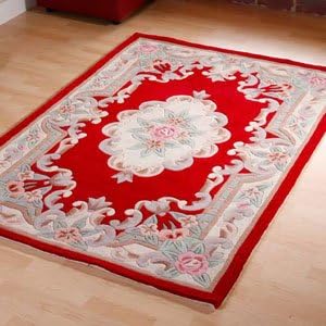 Tientsin Chinese Aubusson Wool Rugs in Red