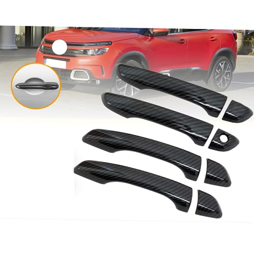 Garniture poignée carbone Citroen C5 Aircross anti-rayure pour accès sans clé