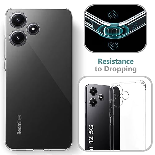 Image of Fashionury Shockproof Back Case Cover for Mi Redmi 12 5G | Raised Bumps for Camera & Screen Protection | Ultra Clear Soft Silicone Back Cover Case for Redmi 12 5G