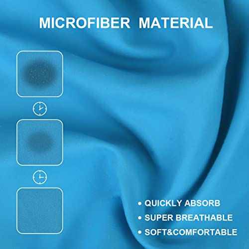 Foto von flintronic Handtuch Poncho, 110 * 80cm Mikrofaser Surf, Quick Dry Badeponcho, Lang Umkleidehilfe mit Kapuze für Herren Damen, Ideal zum Strand, Brandung, Sauna -Blau