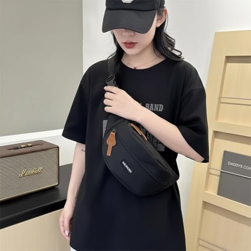 Image of Wildhorn Stylish Unisex Crossbody Waist Bag | Water-Resistant Sling & Chest Bag with Adjustable Strap | Compact Travel & Daily Essentials Bag (Black)