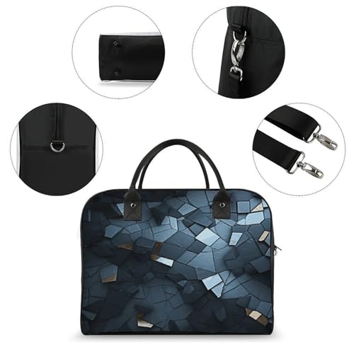 Bolso maletín gris mosaico para laptop miniatura 6
