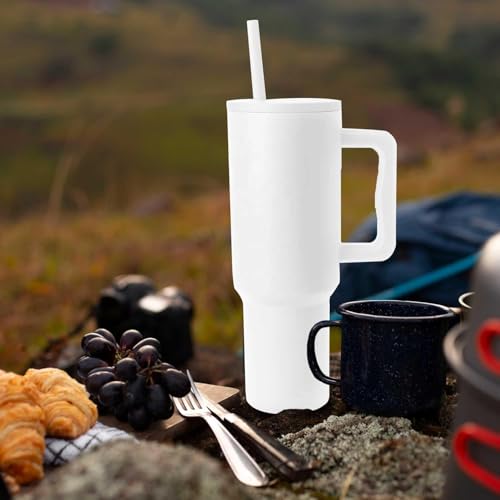 Image of Stainless Steel 1200 ml Vacuum Tumbler with Lid & Straw - Double‑Wall Insulated Cup for Travel, Gym & Office - Keeps Beverages Hot or Cold - 1.2 L Capacity (Coconut Cloud)