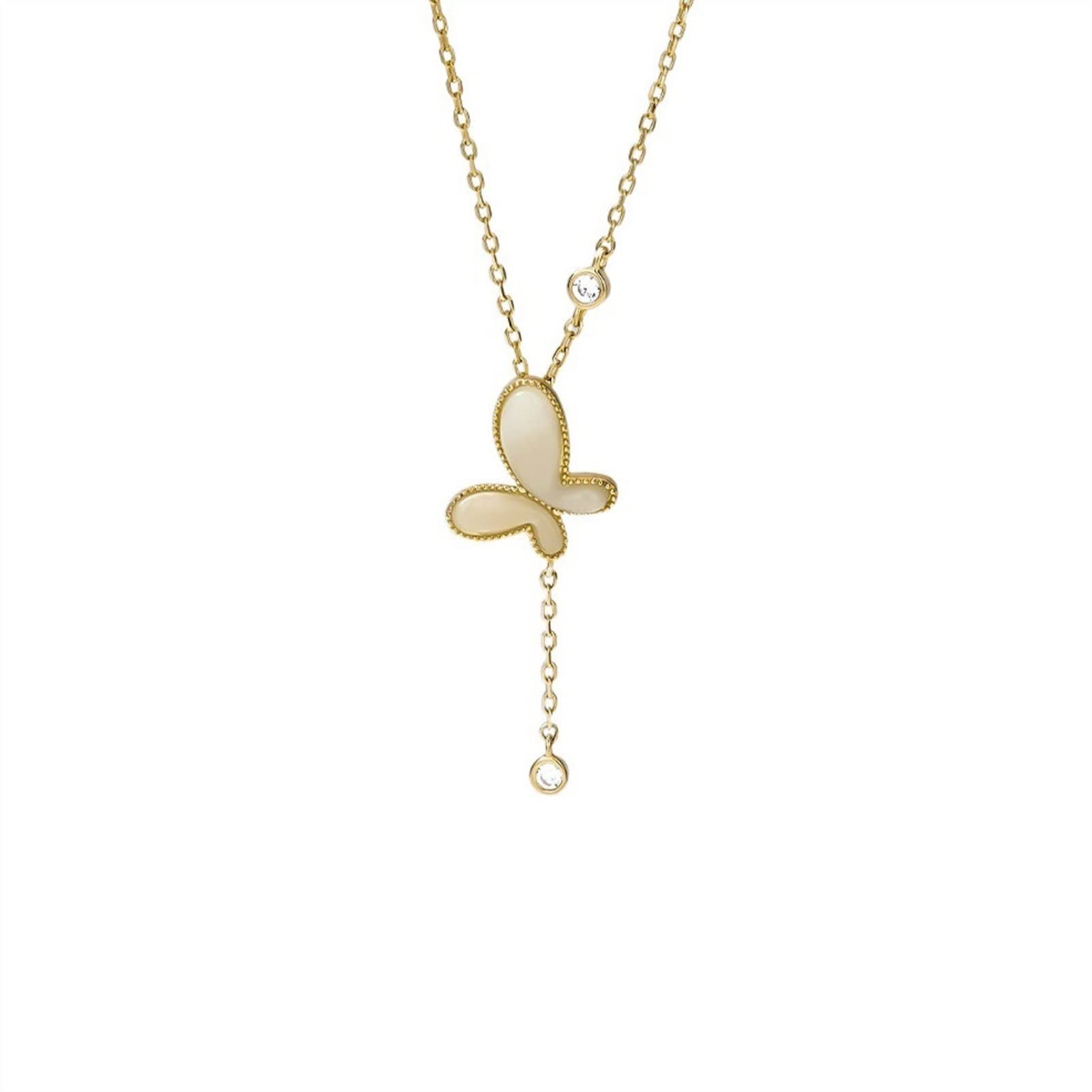 Collier papillon en argent sterling ne ternit pas chaîne de luxe