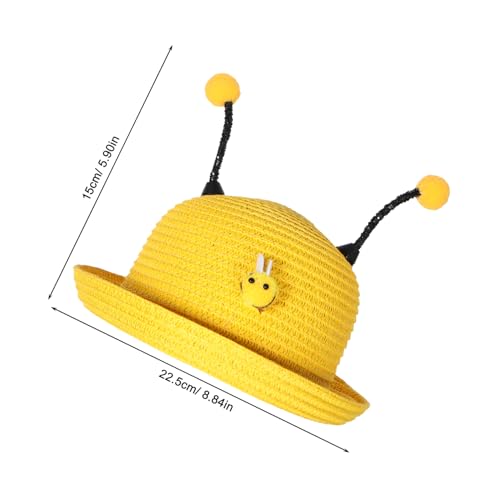 Beaupretty Girl Sun Hat with Adorable Bee Pattern Breathable Cap for Boys and Girls Uv Beach Hat Fun and Cute Design for and Family Activities Yellow2