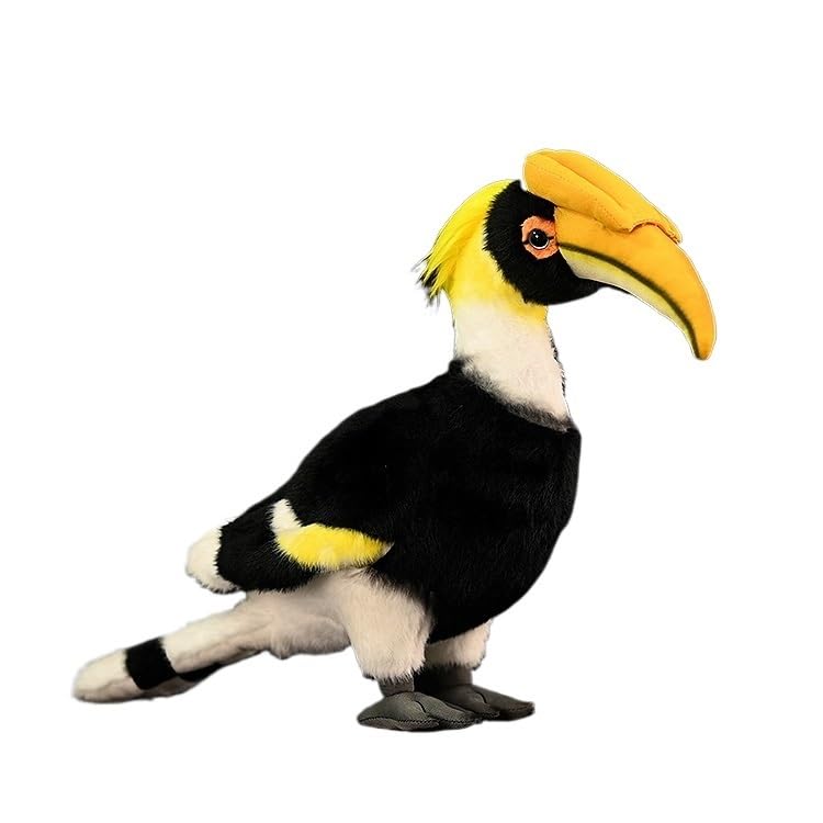 Jouet en Peluche réaliste de Grand calao, Oiseau farci