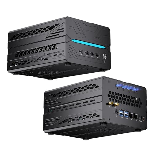 Image of Gaming Desktop Computer, Mini PC i5-12400F 6 Cores Upto 4.4GHz, 64G DDR5, 4T NVME SSD, Win-11 Pro, GeForce RTX4060Ti 8G, Four Display, 8K@60Hz Outputs, Dual LAN, WiFi7 for Video Editing /AI