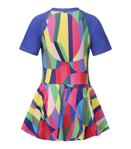 Image of Girls One Piece Swimsuits Short Sleeve Swim Dress for Girls Hawaiian Skirted Bathing Suit Summer Swimwear 3-16 Years