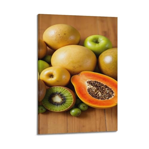 Poster mural moderne fruits assortis ZHOUKEG 60x90 cm pour décoration cuisine