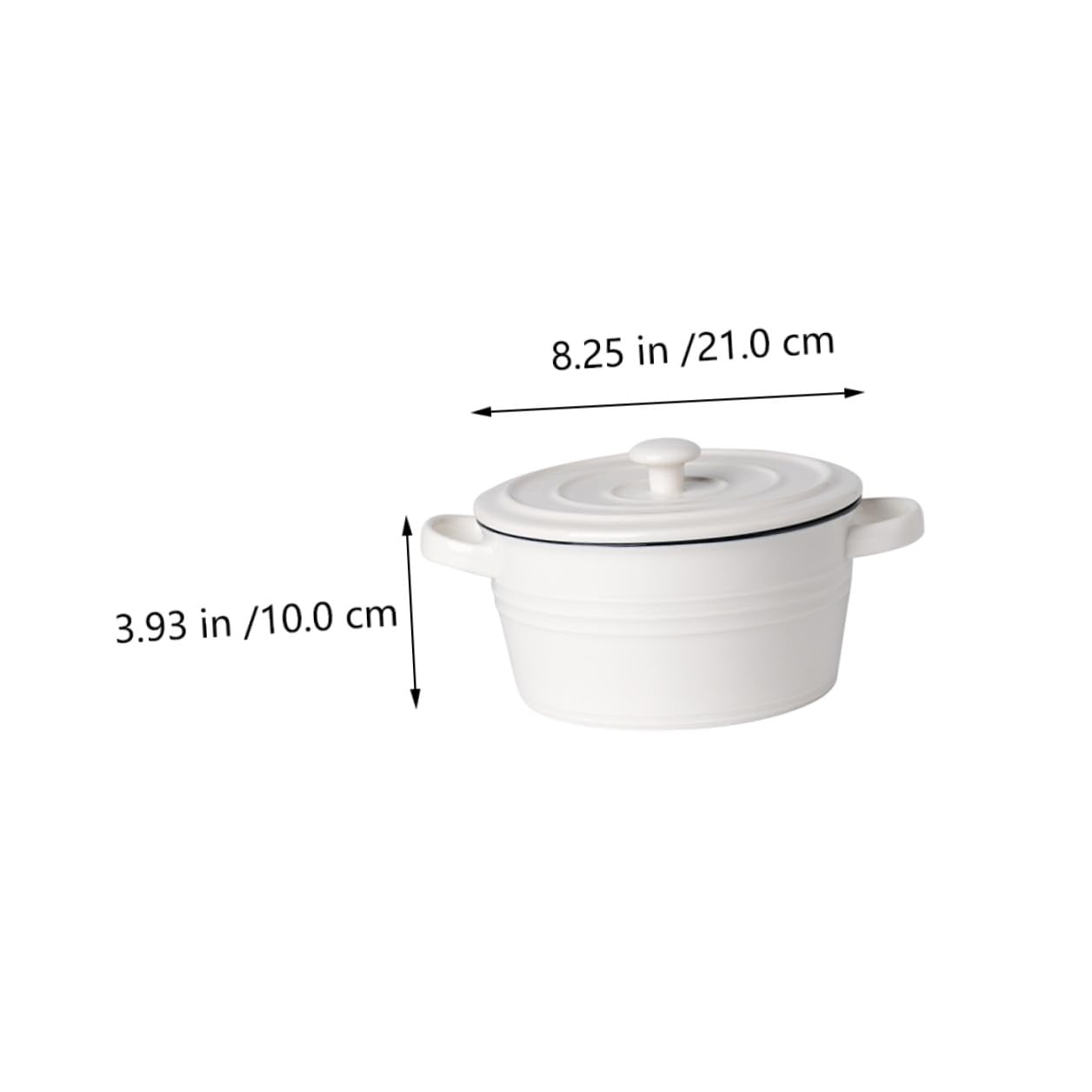 Veemoon Bol de Cerámica para Sopa con Doble Asa y Tapa Tamaño 6 Pulgadas Apto para Vaporera y Uso Doméstico Resistente y Decorativo para Hogares Restaurantes y Hoteles