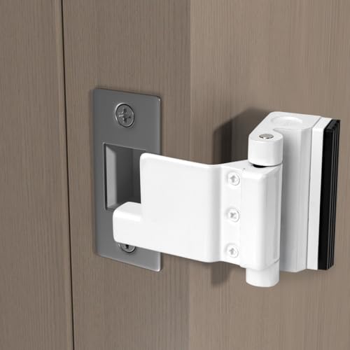 2 Set White Adjustable Portable Door Lock,Security Door Reinforcement Lock by INIRET - Used condition - Image 3