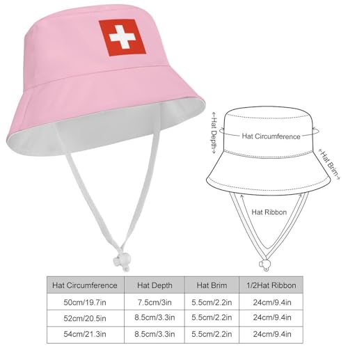 Bucket Hat for Boys and Girls, Switzerland Flag Pattern Lightweight,Nylon Packable Bucket Hats,Fun Outdoor Vacation2