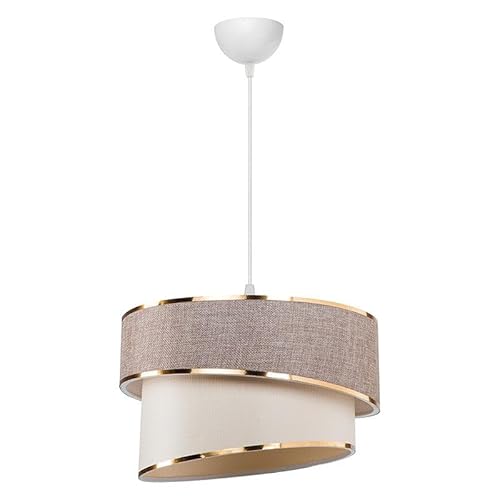 KRAFT&DELE Suspension luminaire Plafonnier Loopy Ε27 beige-blanc D30x63cm