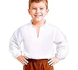 ZZ DISFRAZZES | Camisa Medieval blanca para niño (10-12 años)